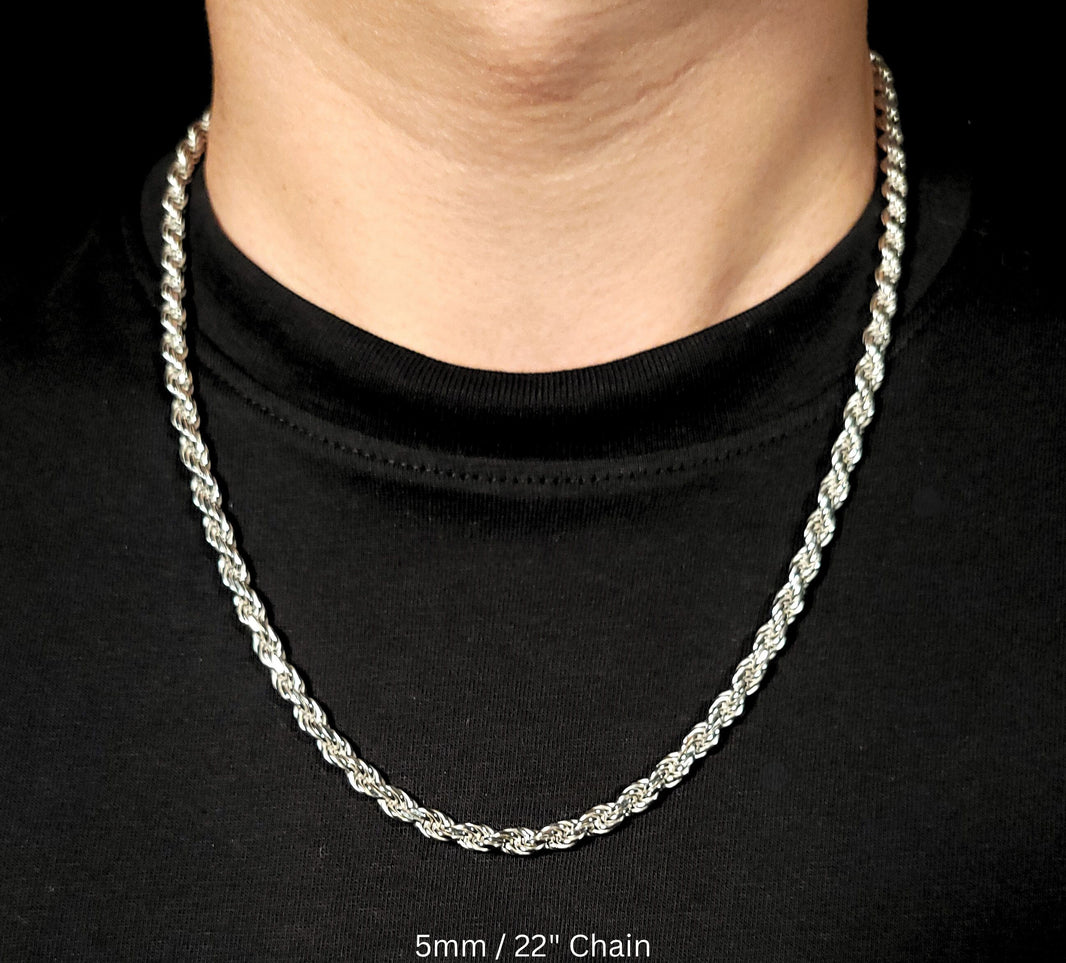 Royal Rope Chain with Rhodium Finish | Made in Italy