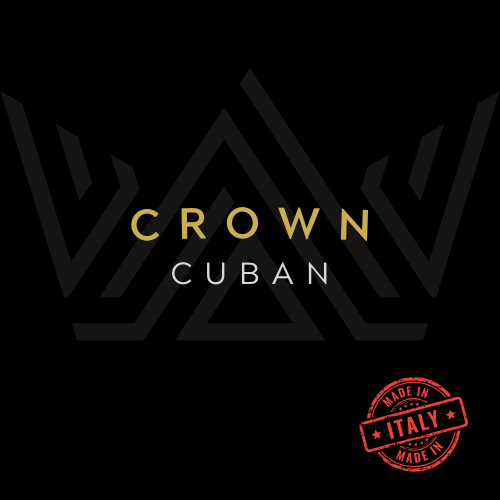 Crown Cuban Chain with Rhodium Finish | Made in Italy