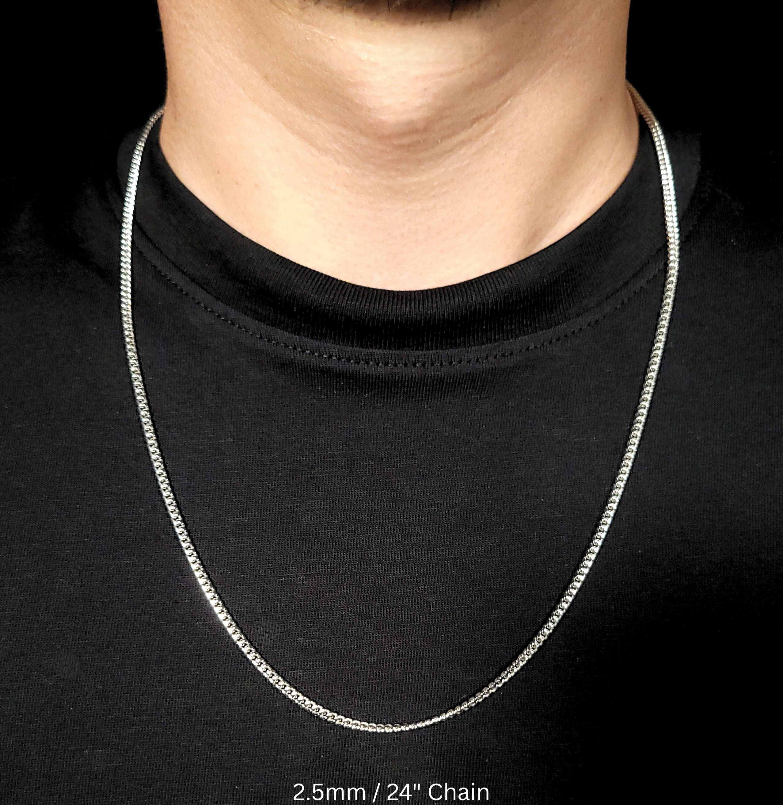 Crown Cuban Chain with Rhodium Finish | Made in Italy
