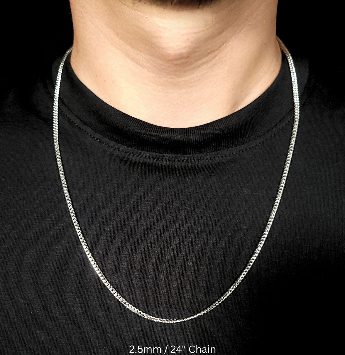 Crown Cuban Chain with Rhodium Finish | Made in Italy