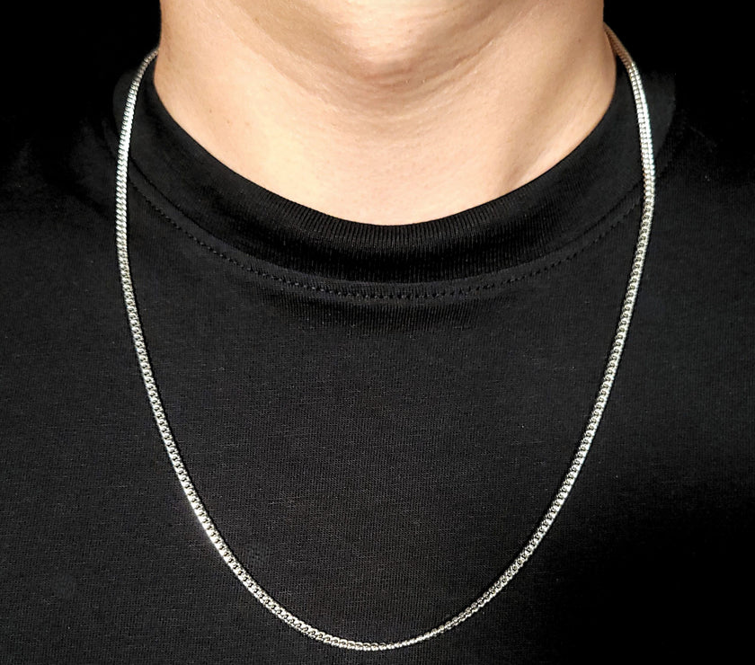 Crown Cuban Chain with Rhodium Finish | Made in Italy