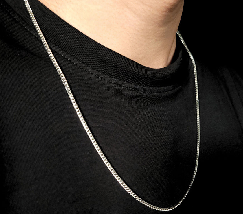 Crown Cuban Chain with Rhodium Finish | Made in Italy