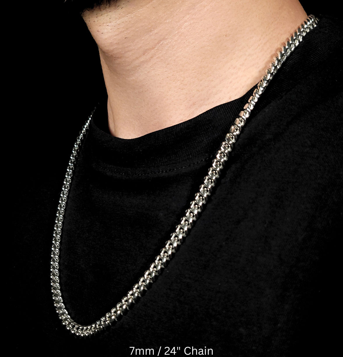 Crown Cuban Chain with Rhodium Finish | Made in Italy