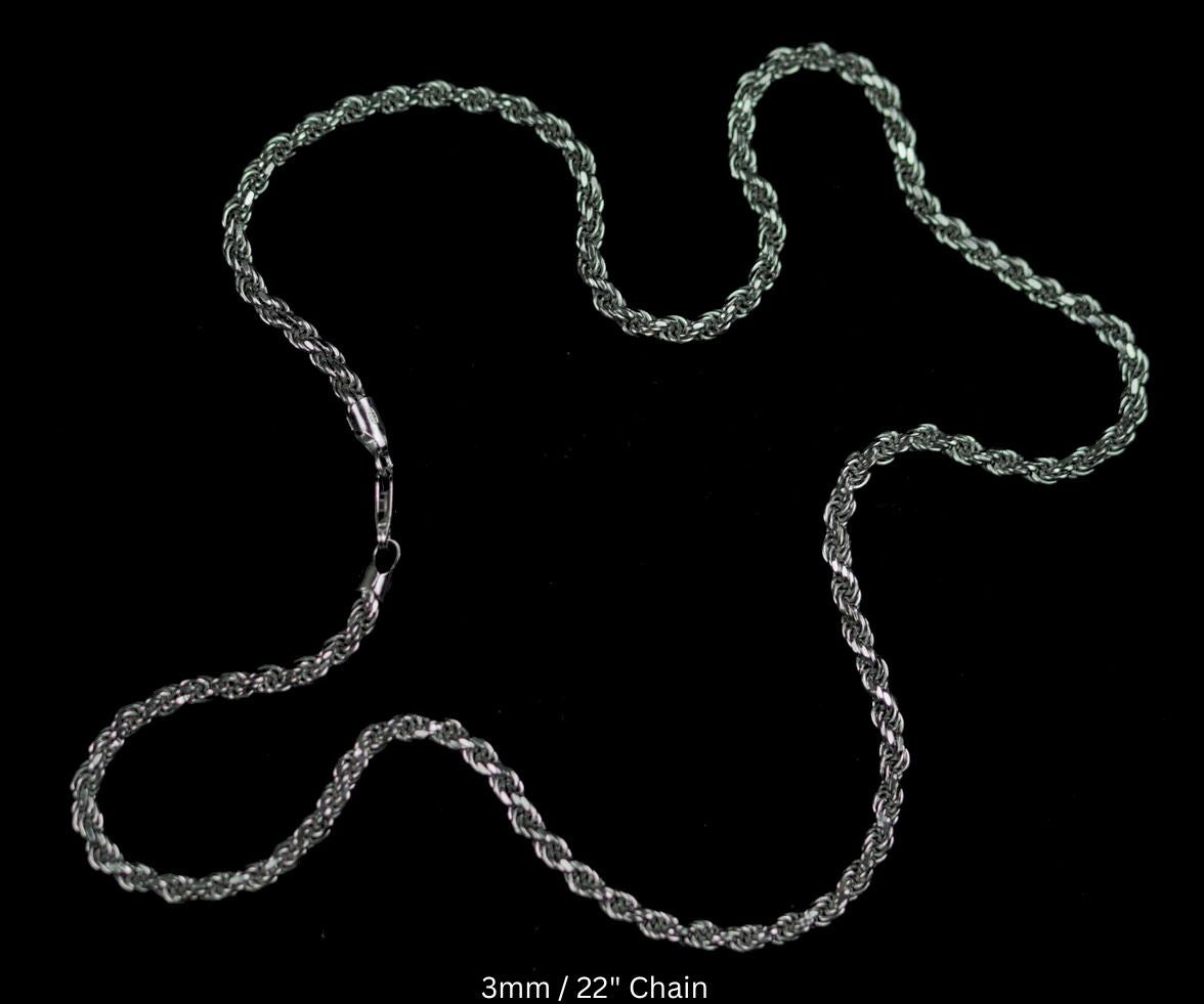 Royal Rope Chain with Rhodium Finish | Made in Italy