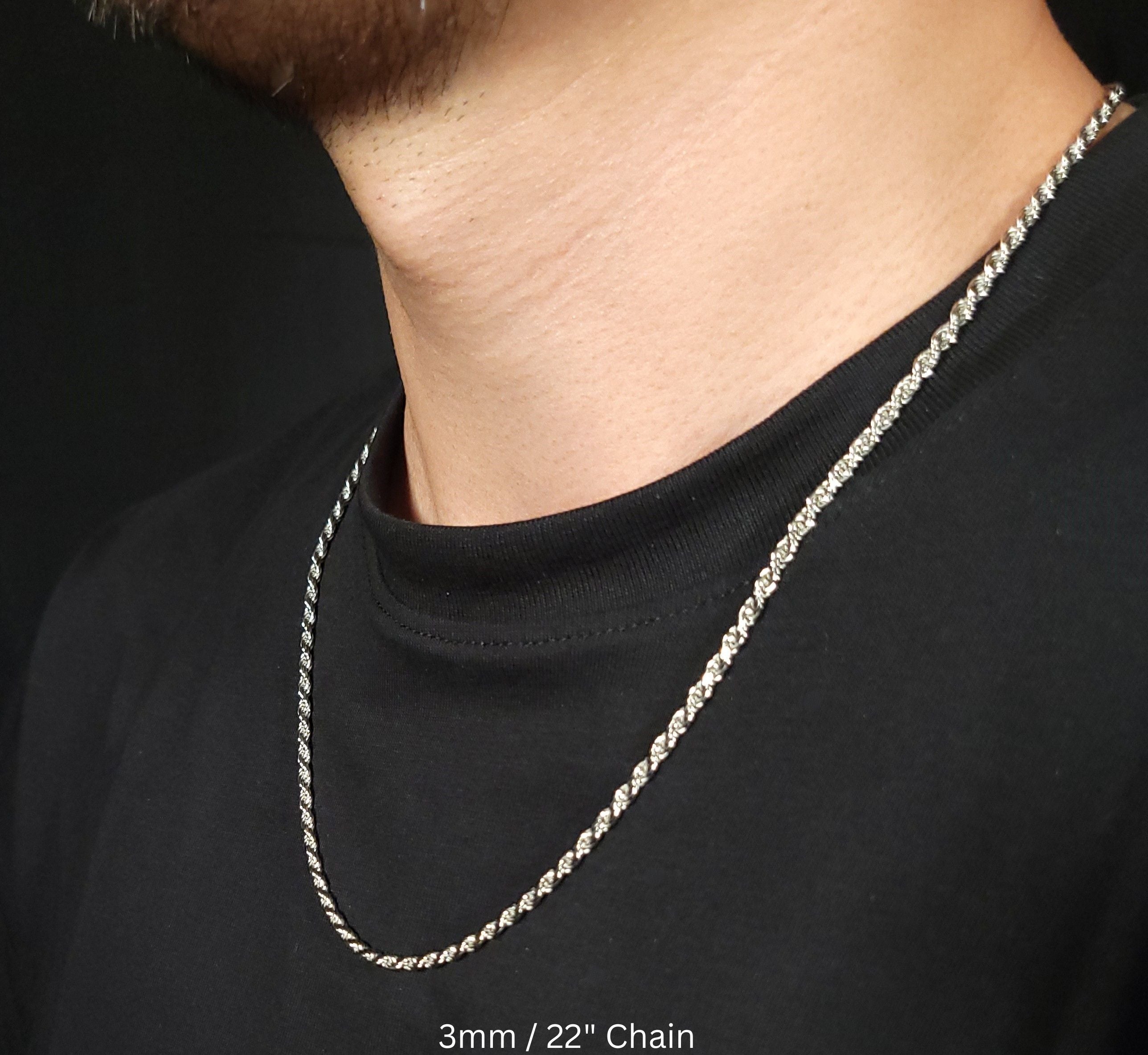 Royal Rope Chain with Rhodium Finish | Made in Italy