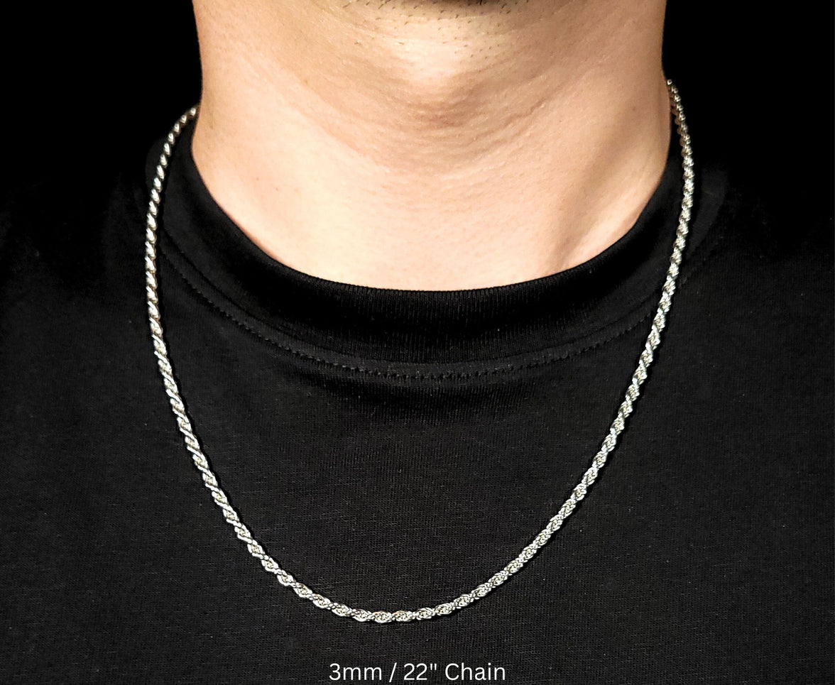 Royal Rope Chain with Rhodium Finish | Made in Italy