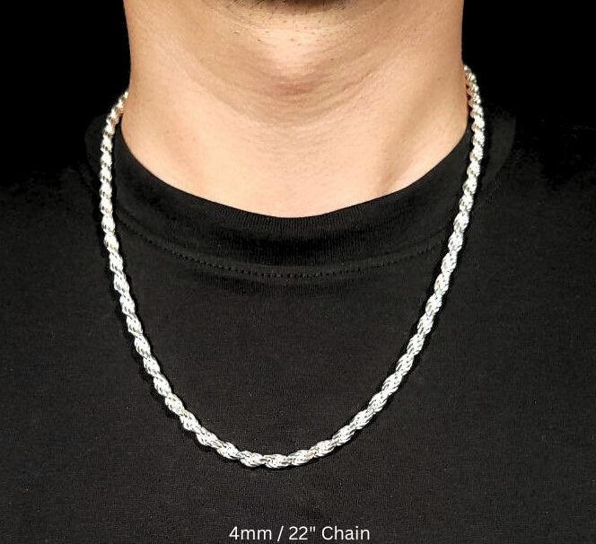 Royal Rope Chain with Rhodium Finish | Made in Italy