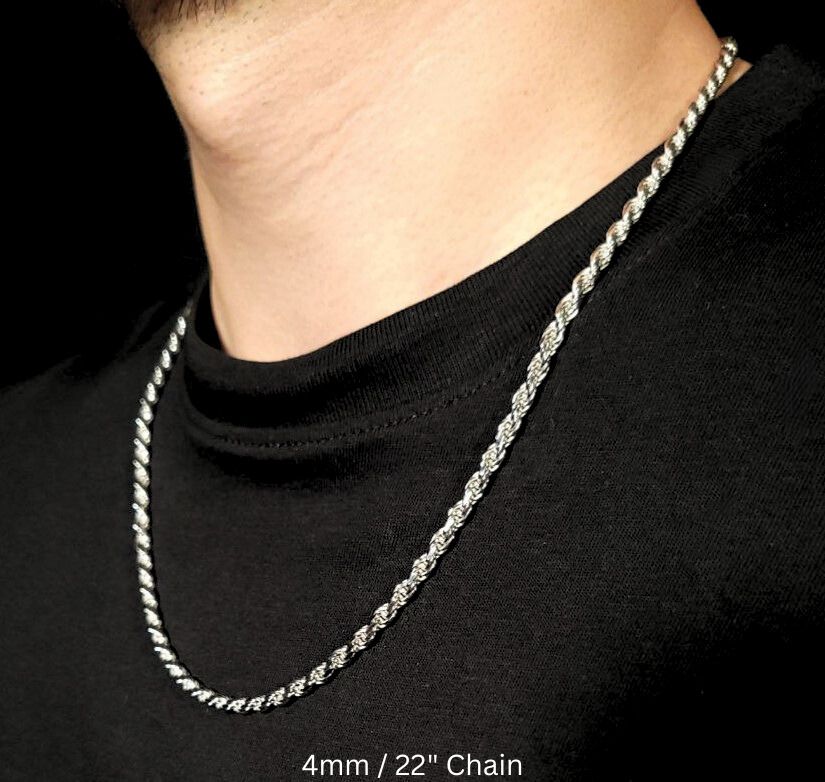 Royal Rope Chain with Rhodium Finish | Made in Italy
