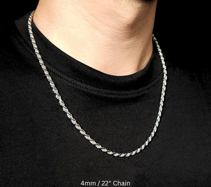 Royal Rope Chain with Rhodium Finish | Made in Italy