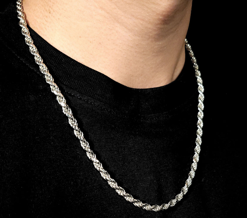 Royal Rope Chain w/ Rhodium | Sterling Silver